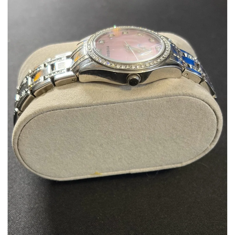 Fossil Watch Women Silver Pink Alabama Crimson Tide NCAA LI-2724